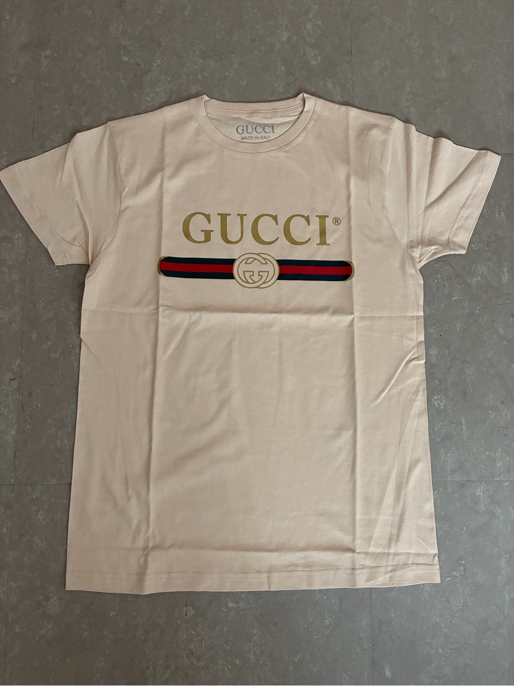 Men’s New Luxury Graphic, off-white T-shirt, Size Medium